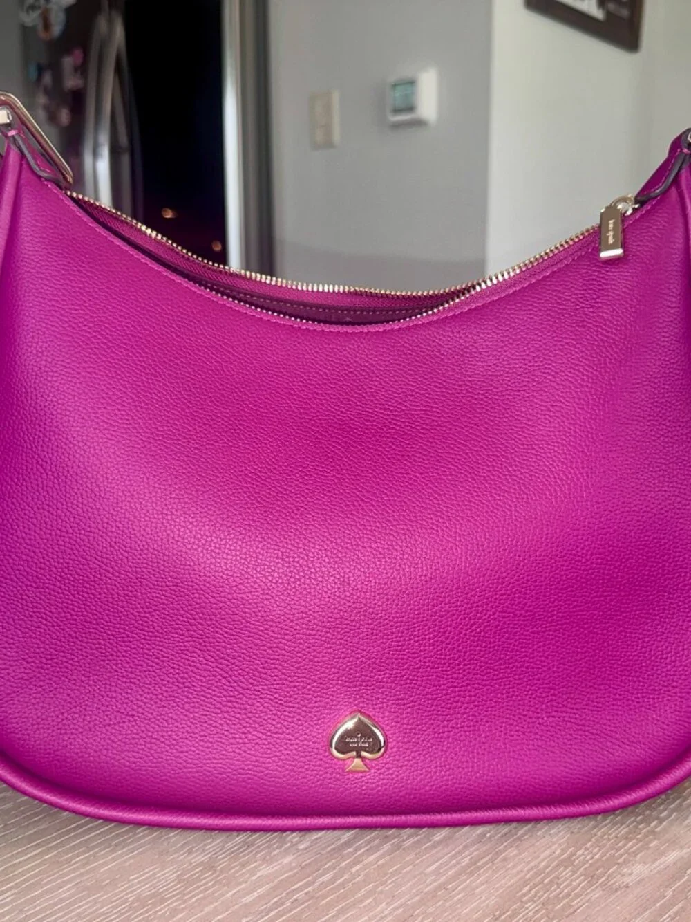 NWT Kate Spade Kayla Large Shoulder Bag Pebbled Leather, Raspberry Color KK055